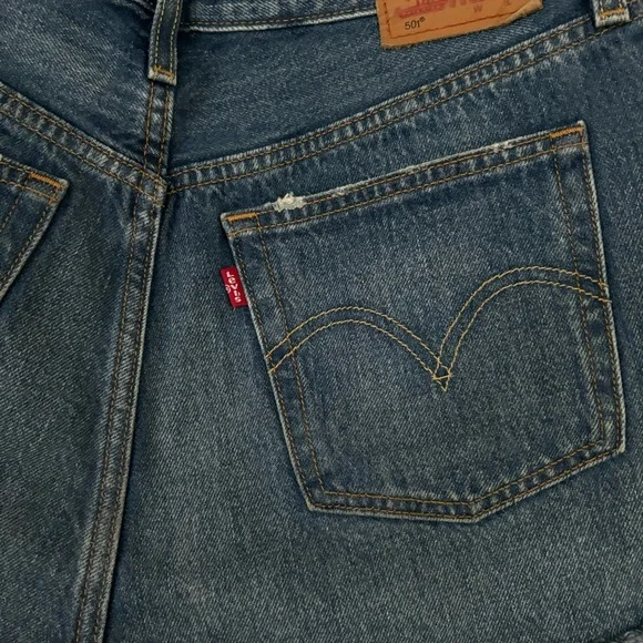Levi's High Rise 501 Button Fly Cut Off Shorts Size 29 - Picture 9 of 13